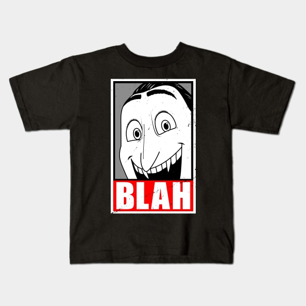 Count Dracula Blah Funny Obey The Count Spooky Transylvania Meme Kids T-Shirt by BoggsNicolas